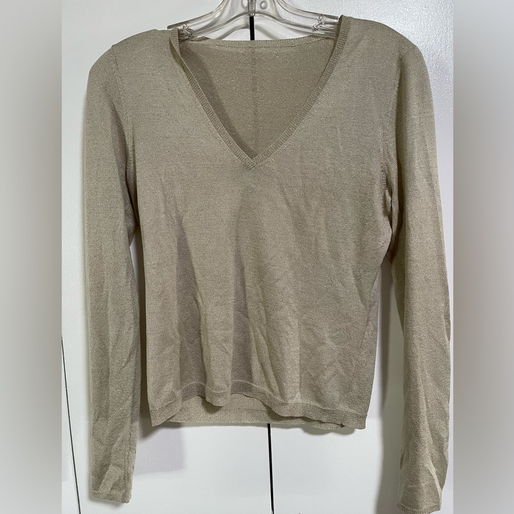 Gold V-Neck Sweater